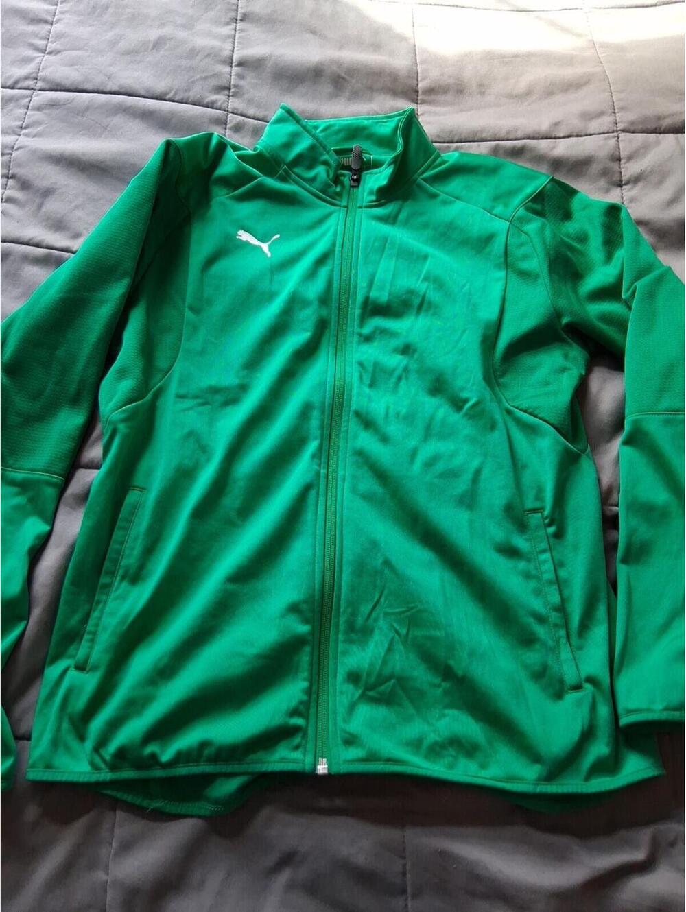 PUMA Teamgoal 23 Full Zip Jacket Mens Size L  Casual Athletic Outerwear Green Y1